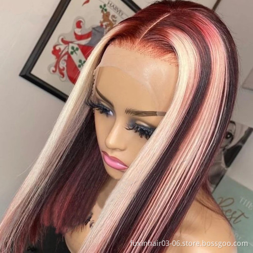 Highlight Wigs 13x6 Hd Lace Human Hair Closure,cambodia Highlighted Blonde Piano Straight Curly Deep Frontal High Light Wig